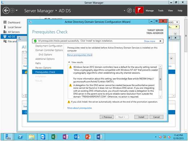 Prerequisites verification